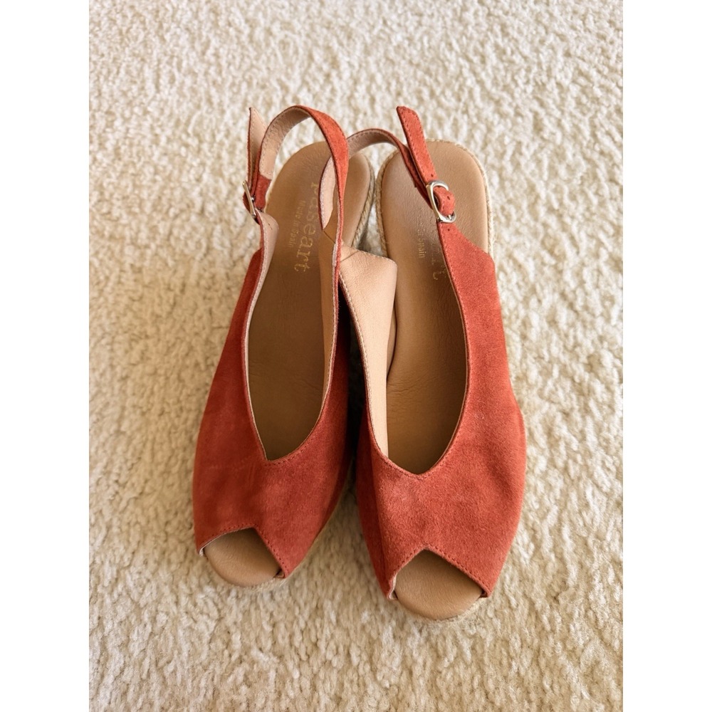 New Paseart Wedge Espadrille Suede Ankle‎ Strap Buckle Slingback Sandals EU 39
